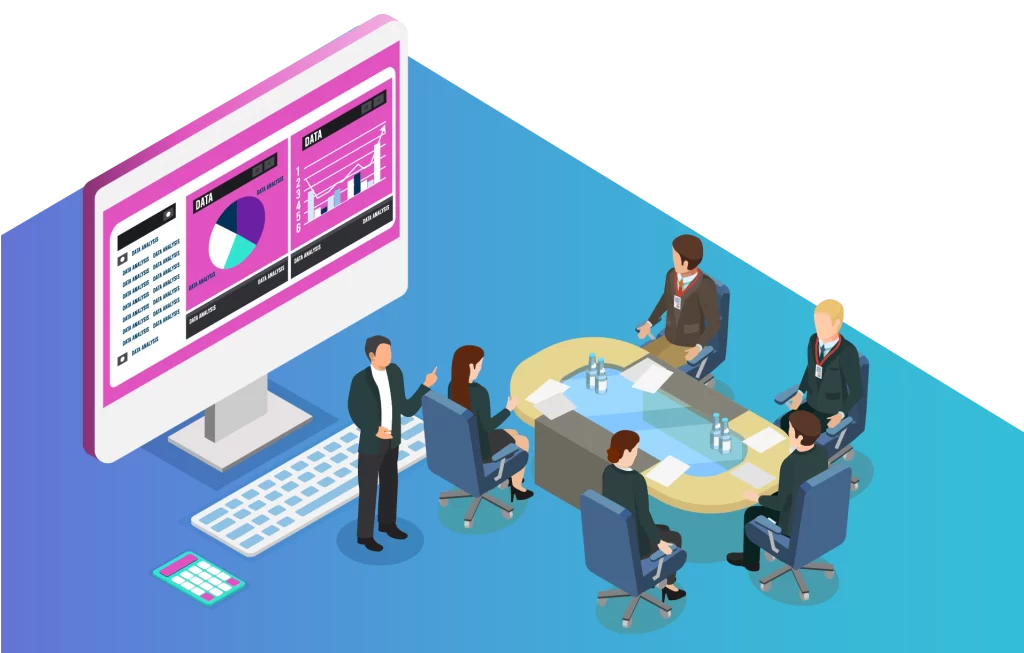 WEB制作からビジネス課題解決のためのコンサルティングを行うイメージ